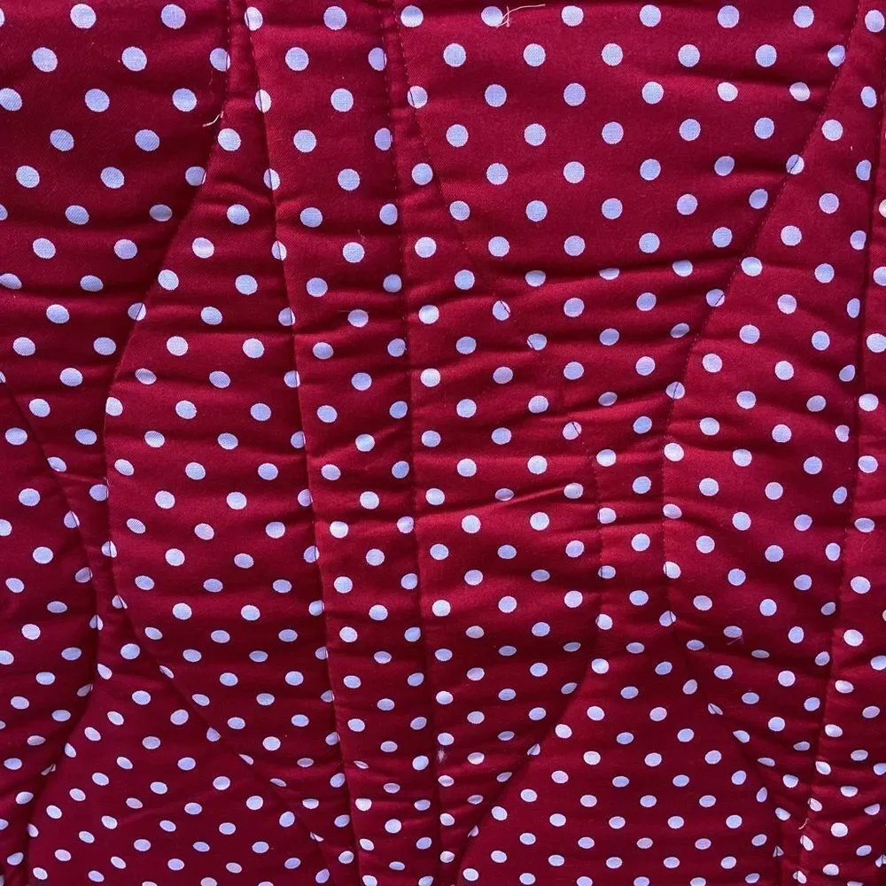 NWT Hand Crafted “Red Coins” Quilt